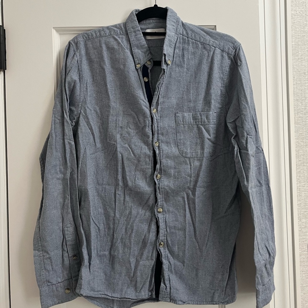 Men's cuisse de grenouille blue button down from Paris